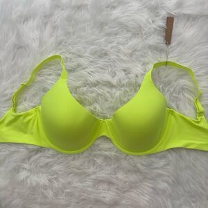 Skims Fits Everybody Scoop Plunge Bra Green Highlighter Size 36H